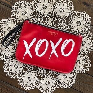 Victoria’s secret X0XO Red vegan zippered clutch /cosmetic bag